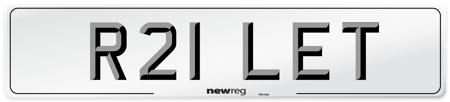 R21 LET Number Plate from New Reg